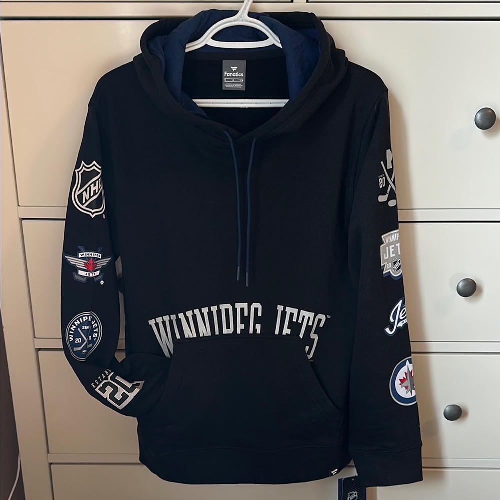 Winnipeg Jets Black Hoodie by Fanatics, New, S